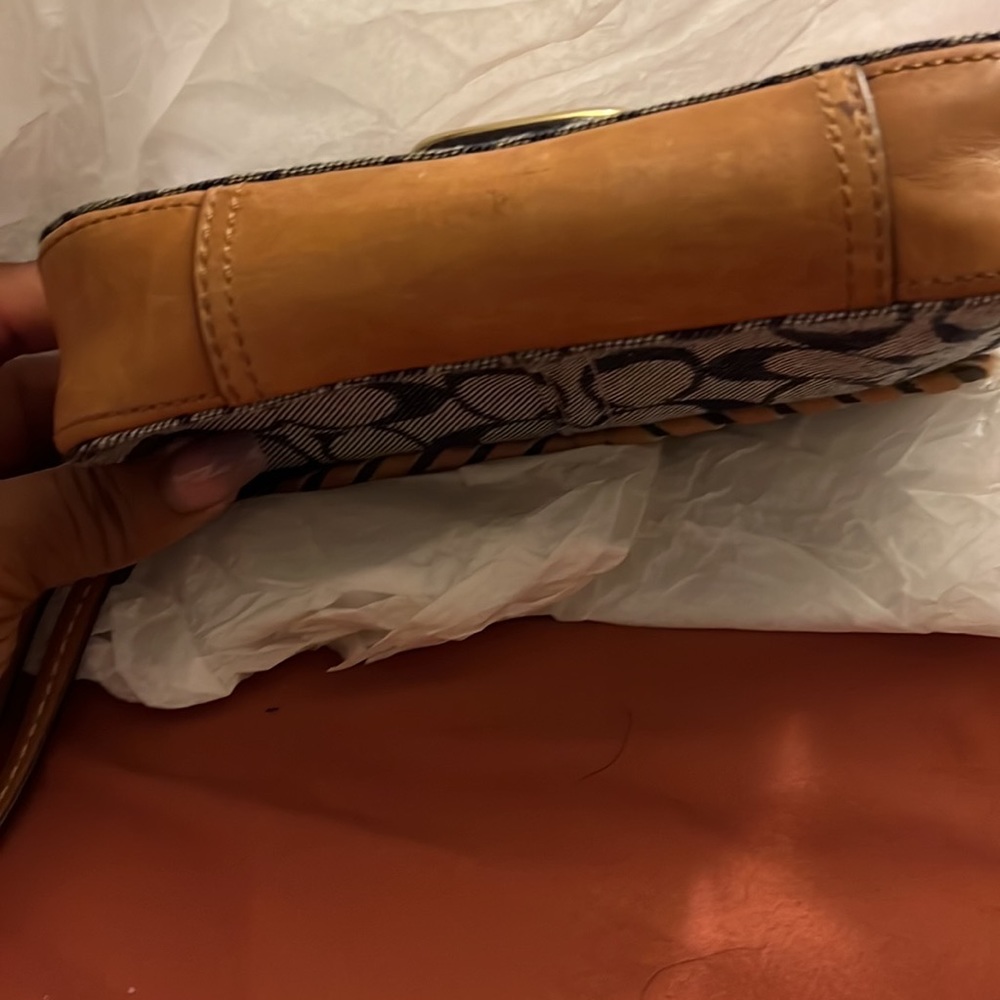 Coach floral vachetta wallet with denim